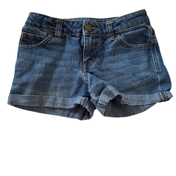 3/$20 Cherokee Medium Girls’ Cuffed Denim Shorts - Classic Blue Wash - Size 7/8 - Picture 1 of 8